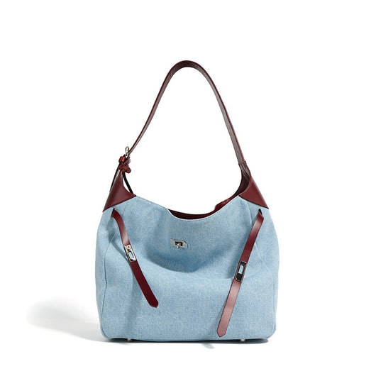 Bolso Tote de Cuero Premium con Detalles Denim - Gran Capacidad - Image 6
