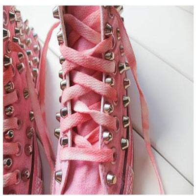 Zapatillas Altas Estilo Coreano con Remaches y Efecto Desgastado para Chicas - Image 8