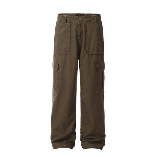 Pantalones Rectos Vintage Wash Holgados para Hombre - Image 2