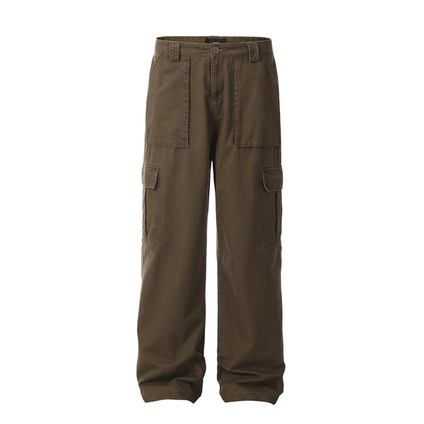 Pantalones Rectos Vintage Wash Holgados para Hombre