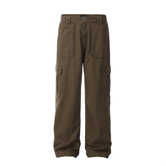 Pantalones Rectos Vintage Wash Holgados para Hombre - Image 2