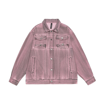 Chaqueta Denim Degradado Tie-dye para Hombre - Estilo Urbano Moderno - Image 8
