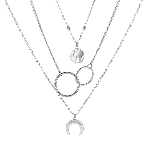 Collar Multicapa de Aleación con Luna y Mapa - Tres Capas - Image 12