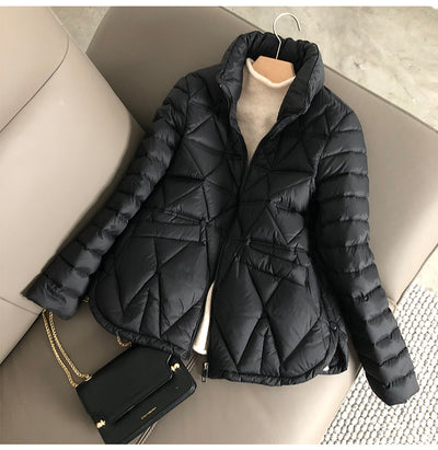 Chaqueta Ligera de Plumón de Pato Blanco - Estilo Casual Elegante