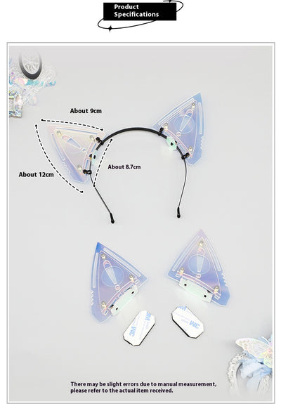 Conjunto de Armadura Mecánica Cyberpunk con Máscara, Protectores de Brazos y Diadema de Orejas de Gato - Image 9