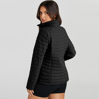 Chaqueta Acolchada de Algodón para Mujer con Cuello Tipo Mao - Image 3