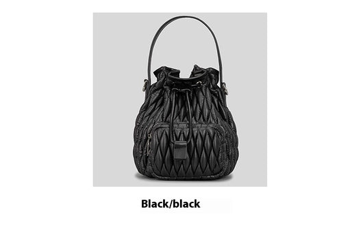 Bolso de Hombro Acolchado Nylon con Cordón y Diseño Rombo - Image 15
