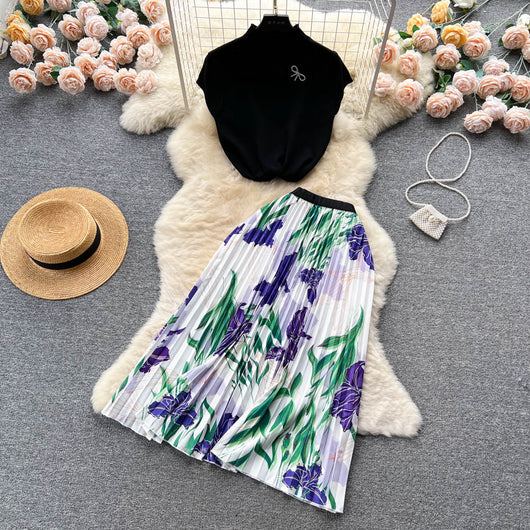 Conjunto de Dos Piezas: Blusa Plisada sin Mangas y Falda Diseño Exclusivo para Mujer - Image 21
