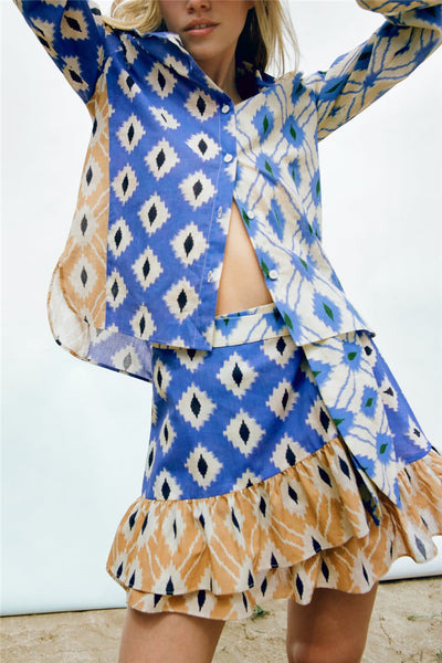 Conjunto de Falda Pantalón Estampado Estilo Europeo y Americano - Image 16