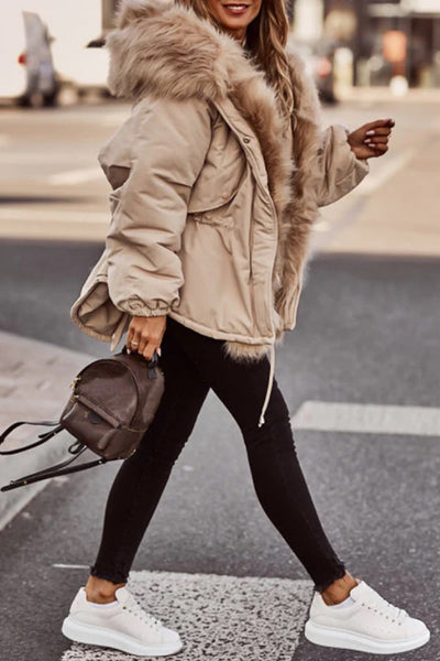 Parka Acolchada para Mujer con Cuello de Piel Sintética - Image 3