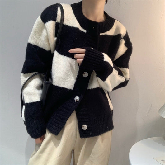 Cardigan Suelto a Cuadros para Mujer - Image 10