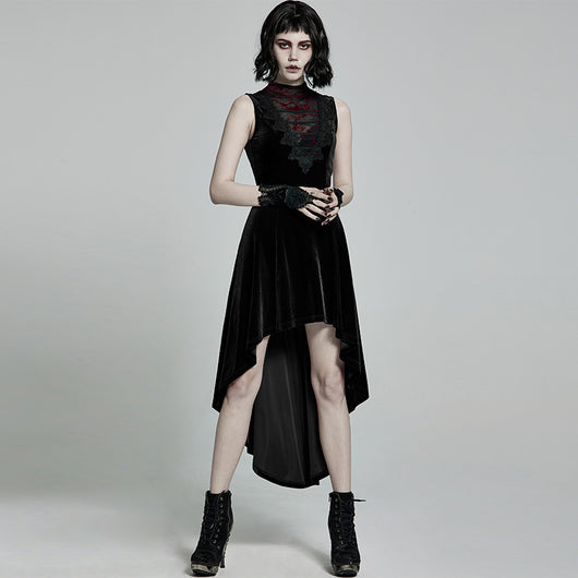 Vestido Terciopelo sin Mangas Corte Asimétrico - Image 11
