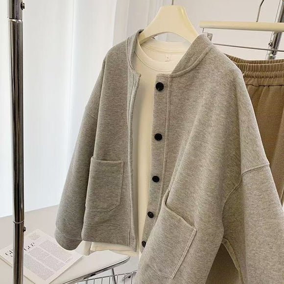 Chaqueta Suelta Casual con Botones para Mujer