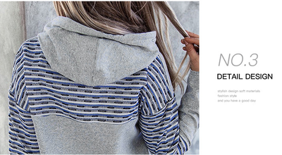 Sudadera con Capucha Mujer a Rayas - Estilo Casual Versátil - Image 7