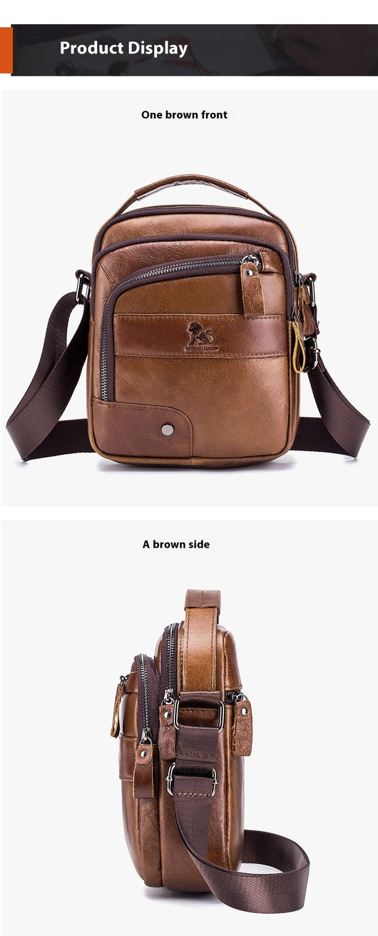 Bolsa Bandolera de Cuero Genuino para Hombre - Diseño Minimalista - Image 12