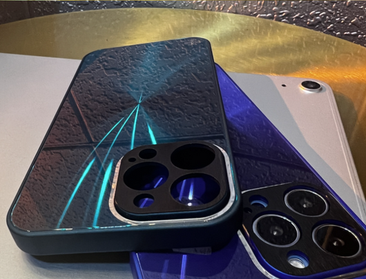 Funda de Vidrio Templado para Celular con Textura Azul Verde - Image 9