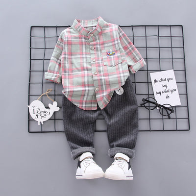 Conjunto Infantil de Camisa Cuadrille Manga Larga para Bebé - Image 8