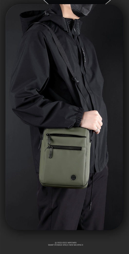 Bolsa Bandolera Impermeable para Hombre - Diseño Casual de Un Solo Hombro - Image 11