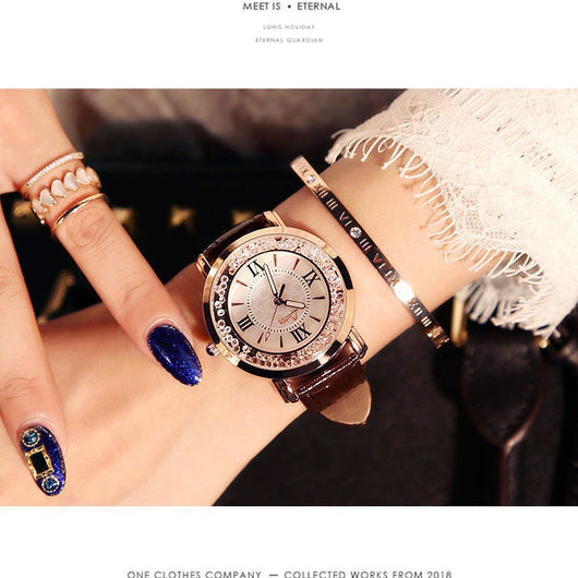 Reloj de Moda Coreana para Mujer con Cristales Brillantes - Estilo Retro Estudiantil - Image 3