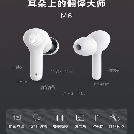 Auriculares Inteligentes M6 con Traductor Bluetooth en 127 Idiomas - Image 6