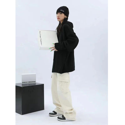 Pantalón Ancho de Cintura Alta Casual Holgado - Image 14