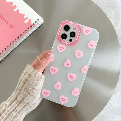 Funda para Celular Conejo Adorable con Soporte - Diseño Amor Cartoon