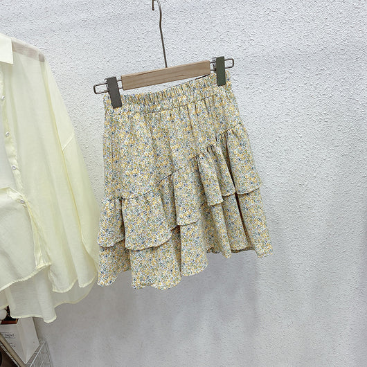 Falda Corta Cintura Alta con Estampado Floral y Vuelo - Image 6