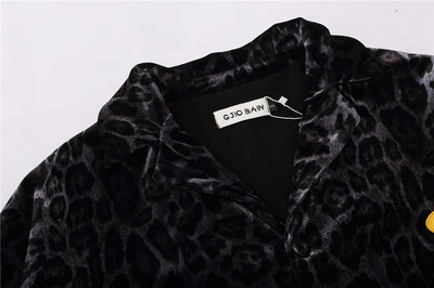 Abrigo Camisa Leopardo Terciopelo Estilo Europeo-Americano - Image 6