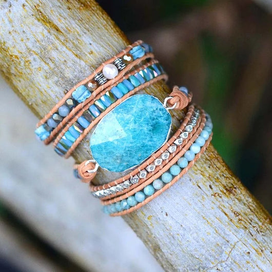Pulsera Tejida de Piedra Tianhe con Cristales y Cuentas - Diseño Exclusivo - Image 5