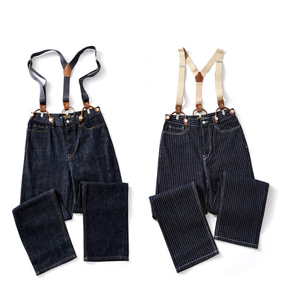 Overol Ancho con Tirantes de Rayas Locomotora - Estilo Vintage Ami Khaki - Image 10