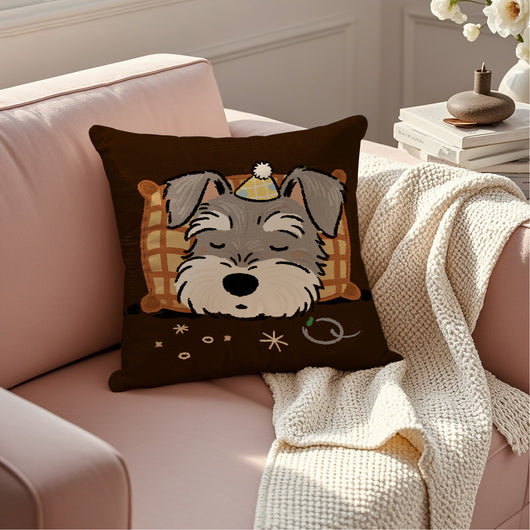 Funda de Almohada Schnauzer Adorable - Diseño Cartoon Perro - Image 6