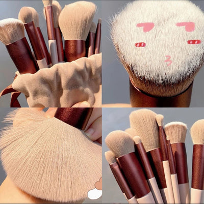 Set de 13 Brochas de Maquillaje Flor Púrpura con Cerdas Suaves - Image 7