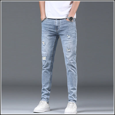 Pantalones Slim Fit Rotos Casuales para Hombre - Image 6