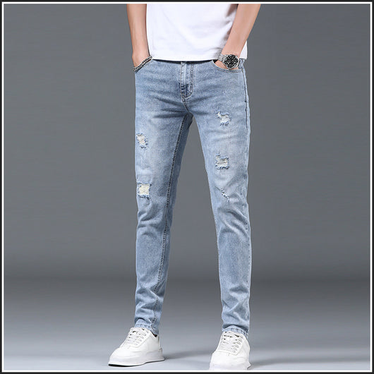 Pantalones Slim Fit Rotos Casuales para Hombre - Image 6