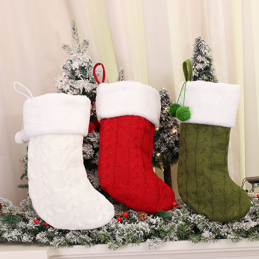 Calcetines de Lana Tejidos a Rayas para Navidad - Image 2