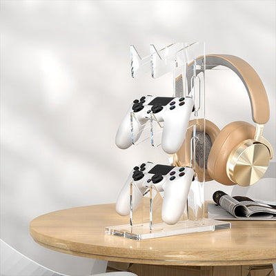 Black AOLION universal gamepad stand made of ABS plastic, designed to hold a game controller upright. - Image 15