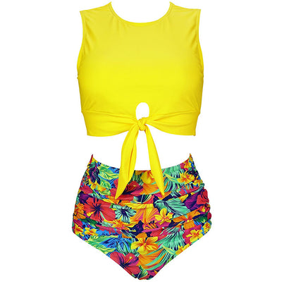 Bikini de Cintura Alta Estilo Europeo Americano - Traje de Baño Dividido - Image 6