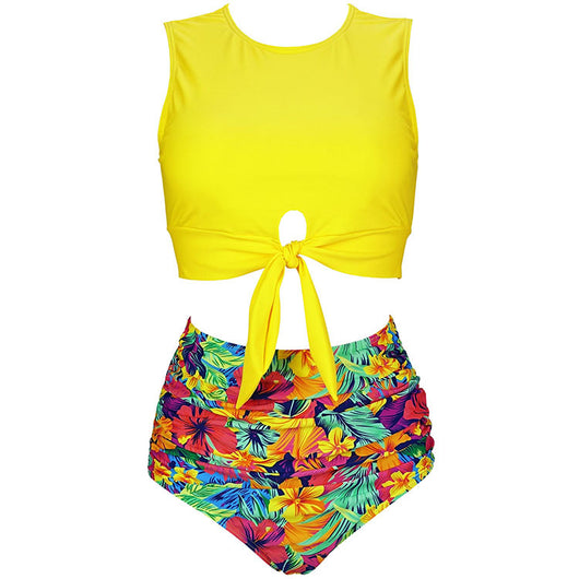 Bikini de Cintura Alta Estilo Europeo Americano - Traje de Baño Dividido - Image 6