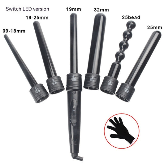 Rizador y Alisador 6 en 1 con LED y Control de Temperatura