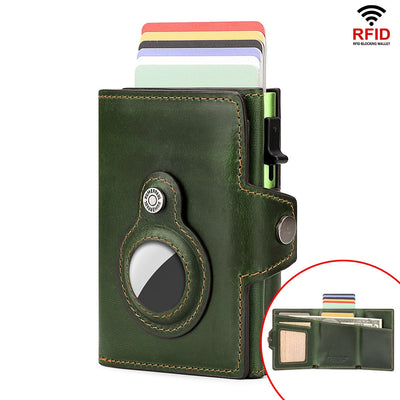 Billetera RFID de Cuero Genuino con Cierre Automático Anti-pérdida - Image 9