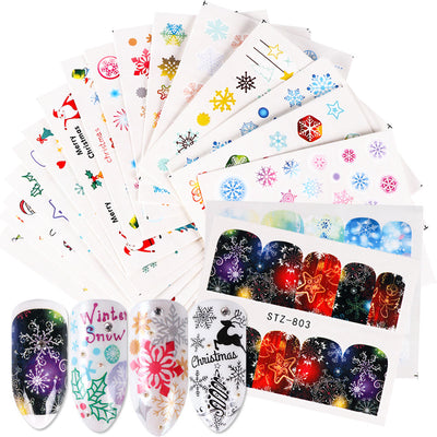 Pegatinas de Agua para Uñas con Diseños de Mariposas, Frutas y Flores Doradas - Image 23