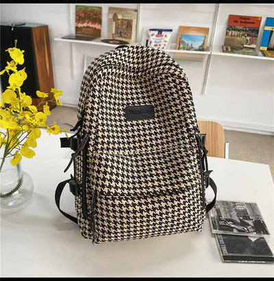 Mochila Pied de Gallo Tejida de Gran Capacidad - Versátil y Duradera - Image 3