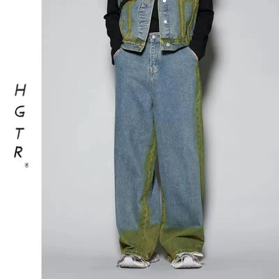 Conjunto Denim Degradado Distressed con Chaleco Spray Color - Image 7