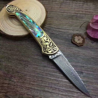 Cuchillo Táctico Plegable de Supervivencia con Cacha Natural - Image 7