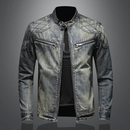 Chaqueta Vintage con Cierre de Cremallera para Hombre - Image 7