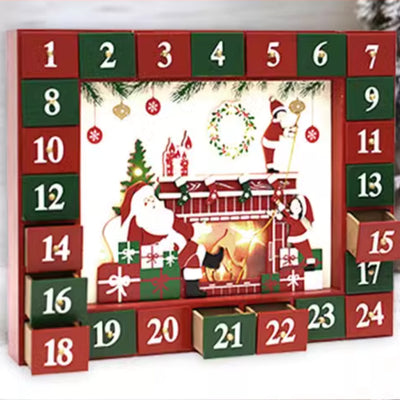 Lámpara Calendario Navideño con Chimenea - Decoración Interactiva