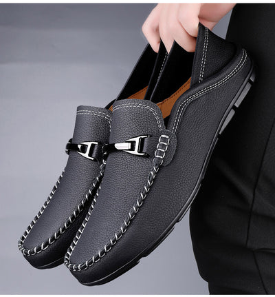 Zapatos Casuales Extra Grandes de Cuero con Suela Gommino Ancha - Image 11