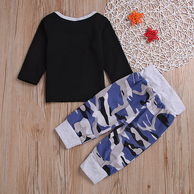 Conjunto Infantil 3 Piezas: Camiseta Manga Larga + Pantalón Camuflaje + Gorro - Image 7