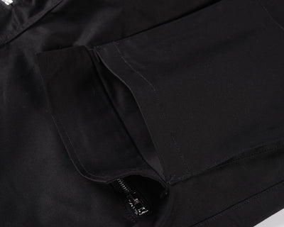 Pantalón Cargo Negro con Cremalleras y Bolsillos Múltiples - Estilo Hip-hop Urbano - Image 4