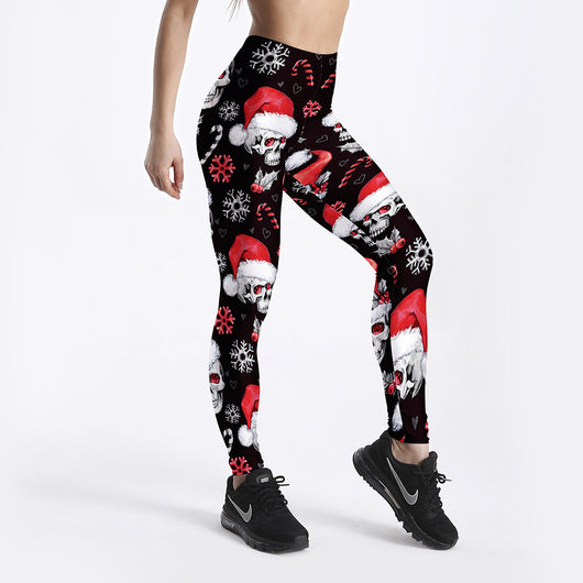 Capris Deportivos Transpirables con Diseño Calavera para Fitness - Image 7